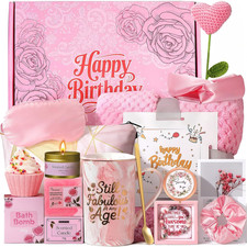 Happy Birthday Gifts for Teen Girls Women - Pink Birthday Gift Box for Women Sel
