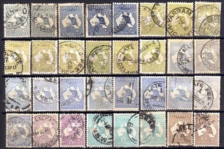 AUSTRALIA 1915 27 THIRD WATERMARK ROOS USED SELECTION 32 STAMPS SOME FAULTS