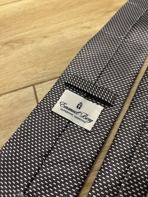 Emanuel Berg Luxury Silk Tie Multicoloured Jacquard Geometric Italy Blue Silver