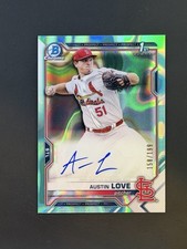2021 Bowman Draft - Chrome Draft Pick Autographs Austin Love #CDA-AL Aqua
