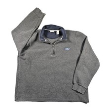 L.L.Bean Mens Lakewashed Double  Knit Quarter  Zip Pullover XL Gray 520811