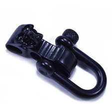 Black Metal Skull Shackles – Adjustable Hardware for Paracord Bracelets