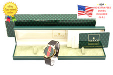 [ MINT w/Box ] Gucci 3000.2M 18K GP Men's/Women's Watch with Red & Green JAPAN