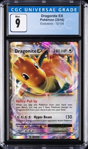 2016 POKEMON EVOLUTIONS #72 DRAGONITE EX CGC 9