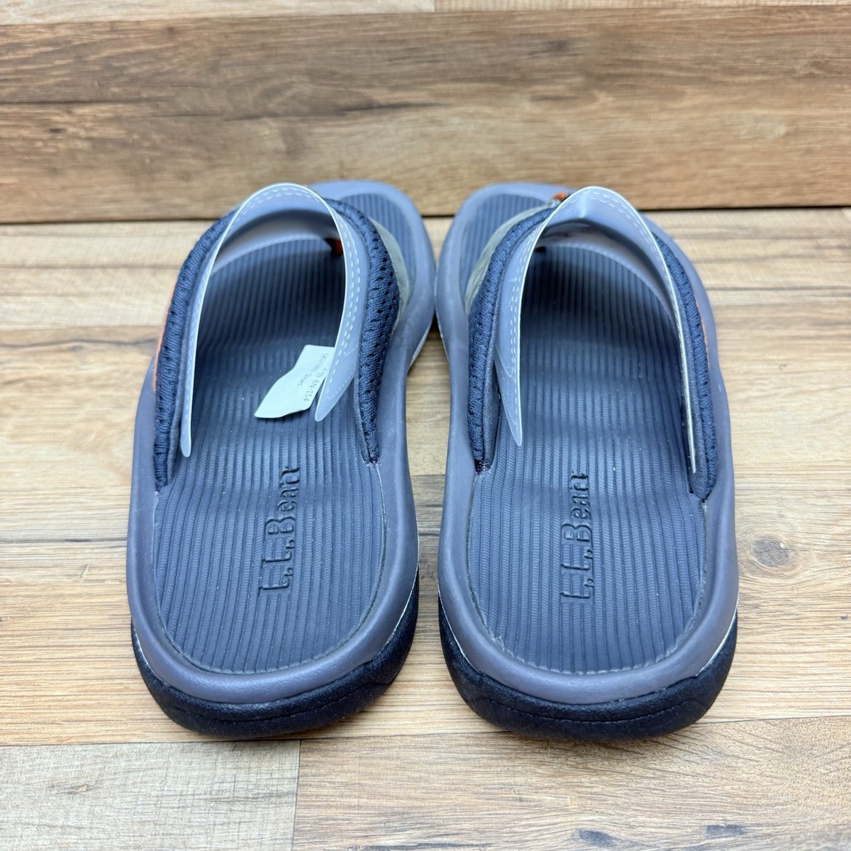 LL Bean Men\'s Swift River Sport SZ 10M Navy Blue/Gray/Yellow Flip Flops #50603 LL Bean Men Size 8 Swift River Sport Blue Gray Flip Flop  main image 2