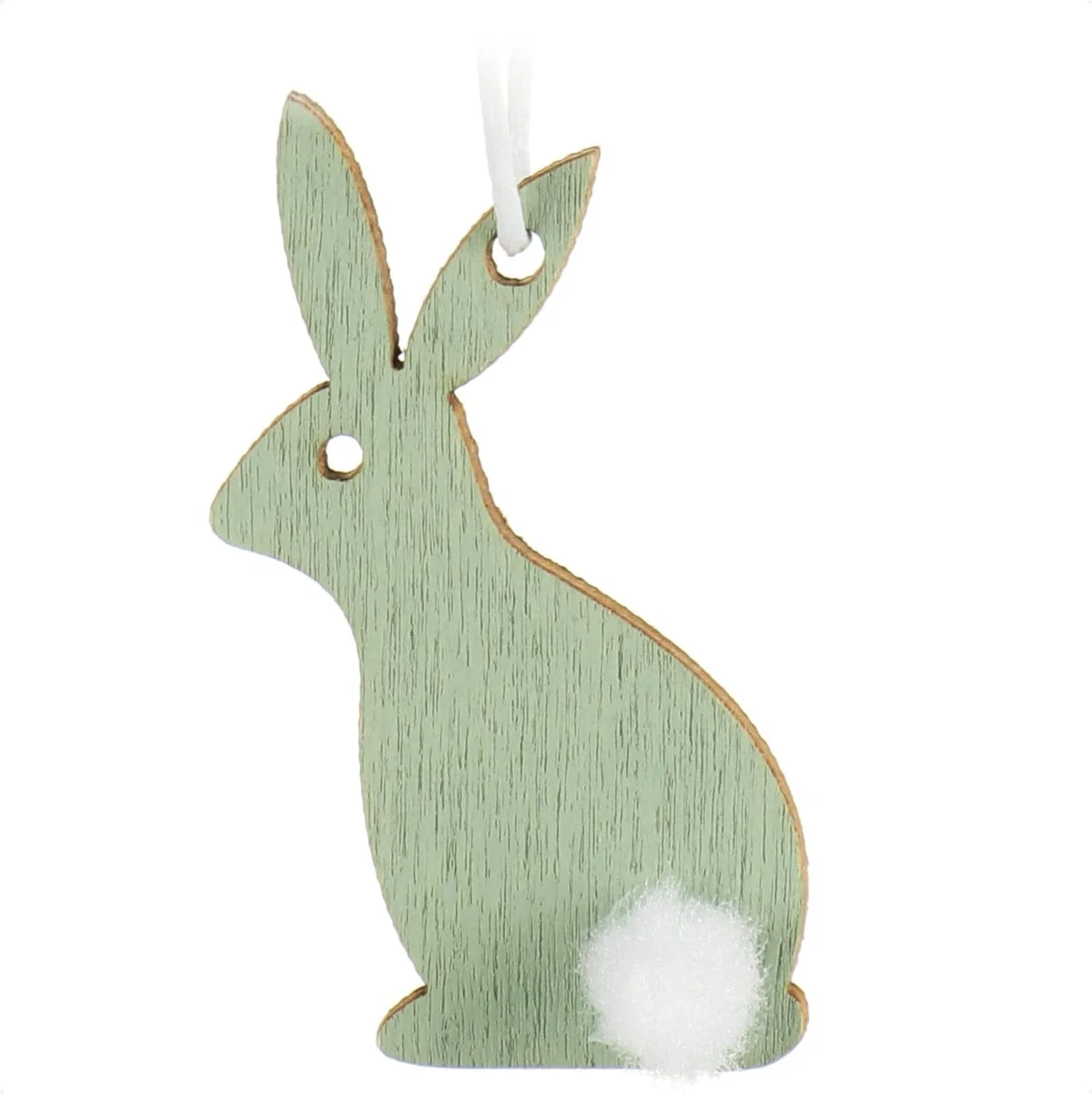 3 Coniglietti Pasquali In Legno Da Appendere - Decorazioni Fai Da Te Per Pasqua - Dimensioni 9,5x5,2 Cm, Colori Bianco, Marrone, Grigio