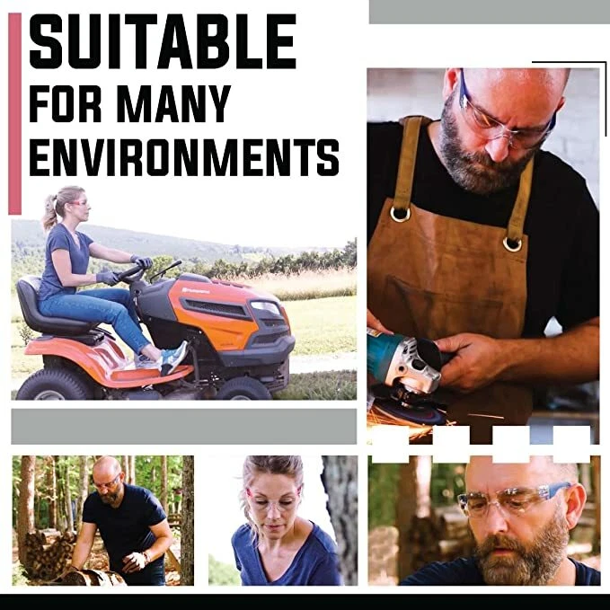 Paquete de 12 gafas de seguridad cristalinas color templo talla única ANSI Z87.1 Foto 2 de 4