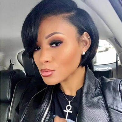 Sexy Short Straight Bob Human Hair Pixie Cut No Lace Wig Glueless Heat Resistant