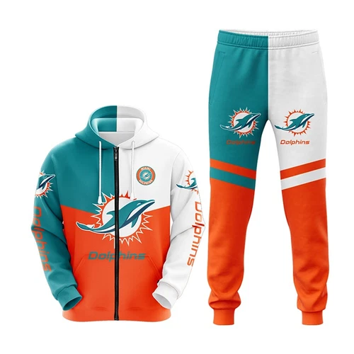 Miami Dolphins Men's Hoodie Jogger Sets, Sport Outfits
