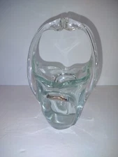 PILGRIM GLASS BASKET Designed By Roberto Moretti EUC Art Glass 8"