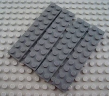 LEGO Lot of 4 Dark Bluish Gray 2x10 Flat Building Plate Pieces