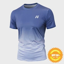 Men's Short Sleeve UPF 50+ Sun Protection Shirts Quick Dry Rashguard Swim Shirt