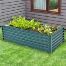 6ft Garden Metal Raised Bed Vegetable Planter Outdoor Flower Herb Deep Grow Box