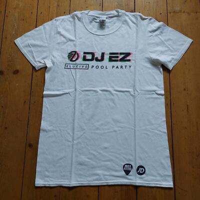 DJ EZ 2019 @ IBIZA ROCKS T-SHIRT - MEDIUM M - WEISS - IBIZA CLUB POSTER