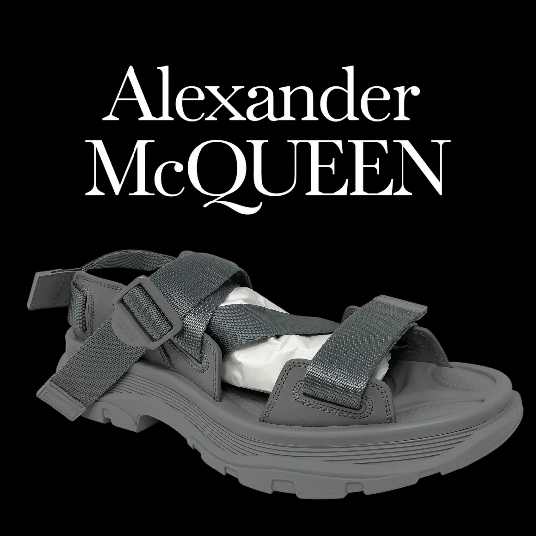 Sandalo uomo ALEXANDER McQUEEN con battistrada in pelle nuovo con scatola taglia 11 melange