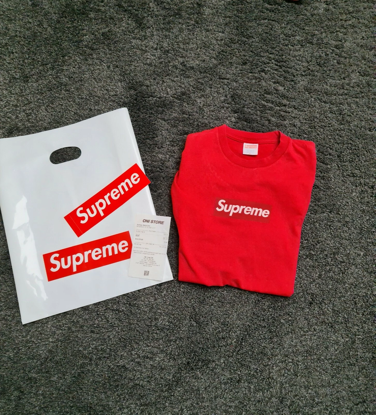 Supreme Red On Red Box Logo T Shirt 2003 RARE