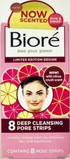 Biore Deep Cleansing Pore Nose Strips Limited Edition Citrus Scent Box of 8 NEW