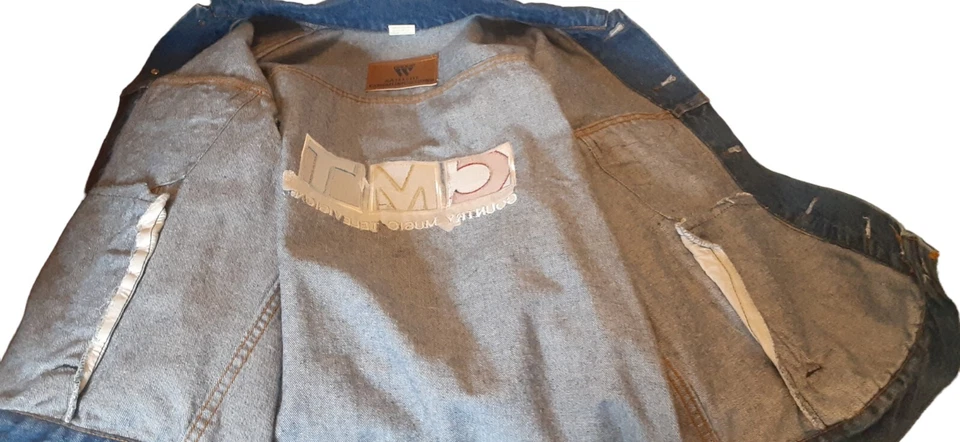 Chaqueta L vintage para hombre CMT música country televisión azul denim camionero años 80/90 Foto 4 de 4
