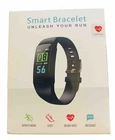 NEW WOMEN'S BLACK SMART BRACELET SPORTS MODE HEART RATE MESSAGE STEP TRACKER