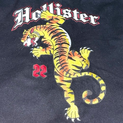 Hollister Embroidered Logo Tiger Bomber Red White Jacket Varsity Jacket Size L - Picture 24 of 24