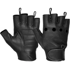 Hugger Affordable Unlined Men's Fingerless Motorcycle Gloves Gel Padded Palm