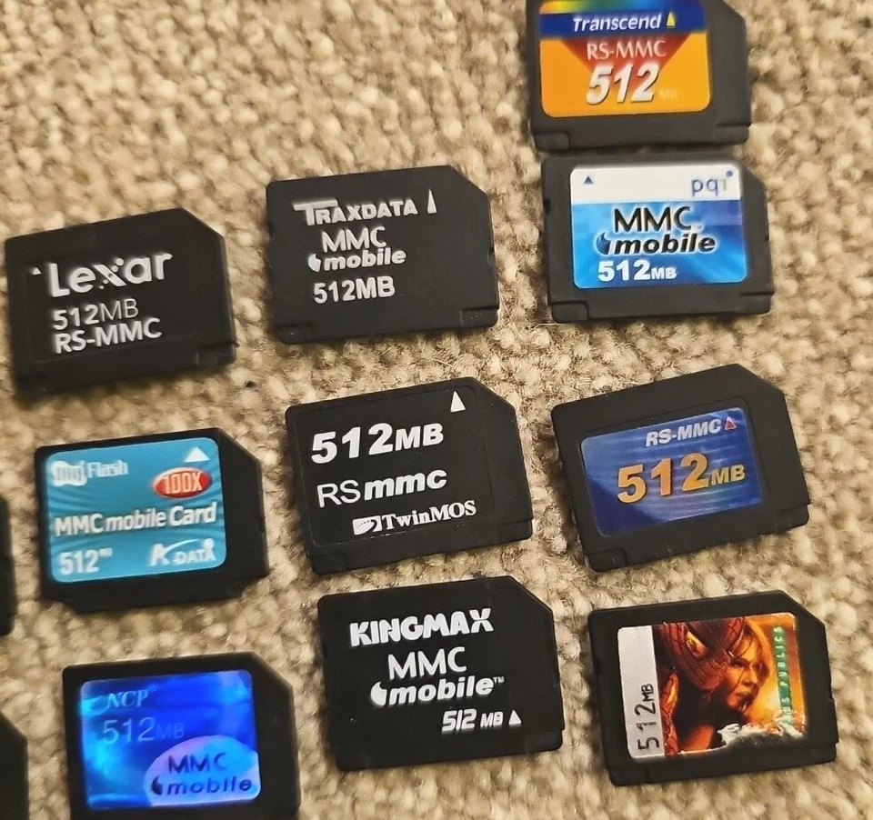 13 X Original Nokia 512MB MMC Multimedia Memory Card Retro Rare - Image 3 of 3