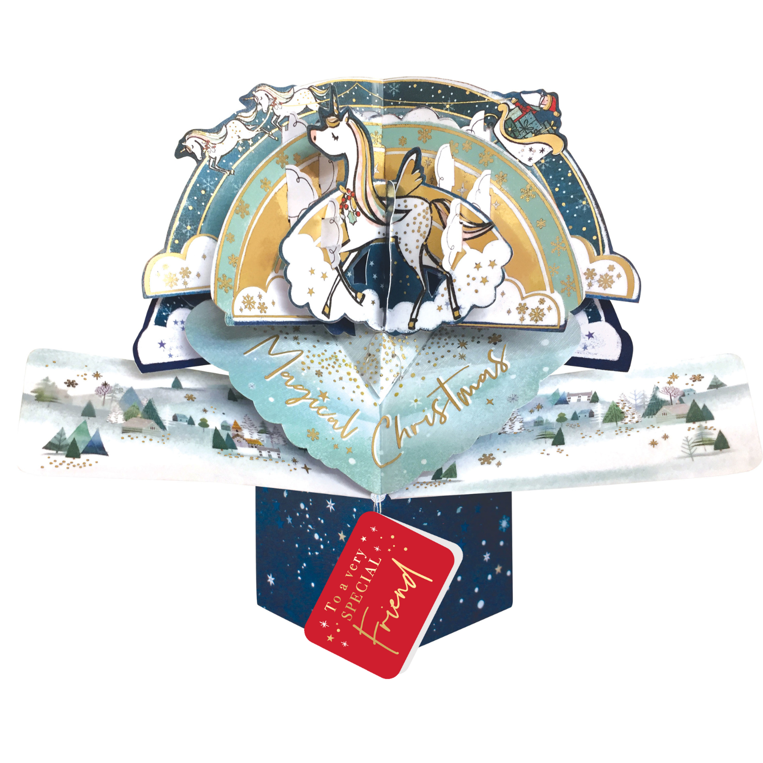 Special Friend Christmas Card 3D Unicorn Pop Up Christmas Card Xmas Cards