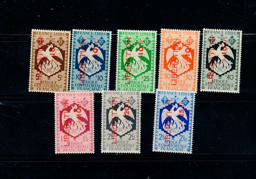 French Equatorial Africa SC# B14-B21 Mint NH OG 1944 Liberation