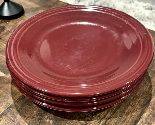 Fiestaware Claret Maroon Dinner Plates 10.5” Set of 4