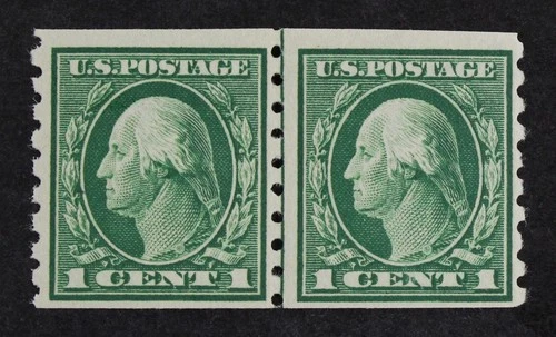 CKStamps: US Stamps Collection Scott#412 1c Washington Mint NH OG Line Pair