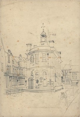 Arthur Cecil Fare (1876-1958) Bleistiftzeichnung Straßenszene - 20. Jahrhundert