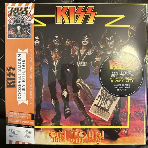 KISS ON TOUR! 1976 Roosevelt Stadium Jersey City 2LP Color Vinyl SEALED NEW