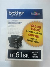Brother LC61BK 2 Pack Black -Ink Cartridges Exp. 7/2026