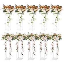 NEW - VEVOR 10PCS 23.6inch Tall Wedding Column Flower Stand Display Rack Acrylic