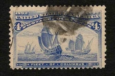 US 1893 #233 Columbus Exposition 4c Ultra Fancy Cancel Used