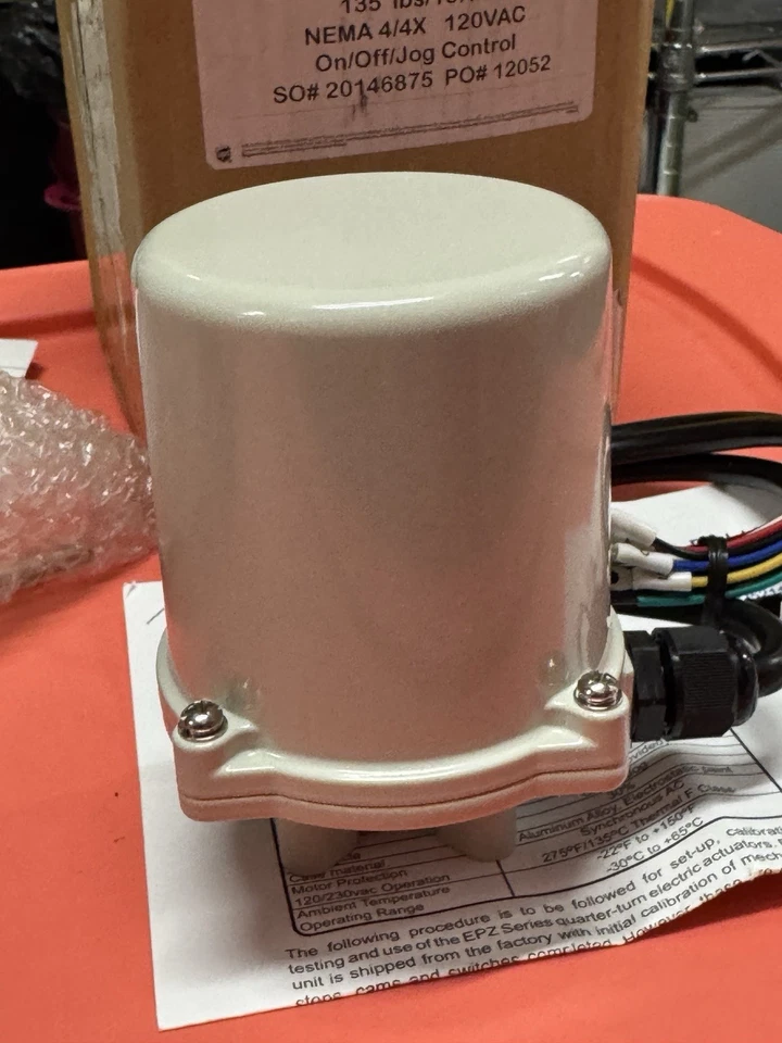 Hayward EPZ15-120 Electric Actuator 135 lbs., NEMA 4/4x, Manual Override, 120V - Image 4 of 4