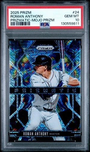 2025 Panini Prizm Roman Anthony Prizmatic Mojo Prizm #21/25 Red Sox PSA 10 Pop 2