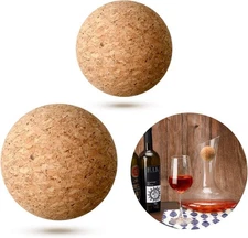 Shappy 2 Pieces Cork Ball Wooden 2.4 Inch, 2 Champagne 
