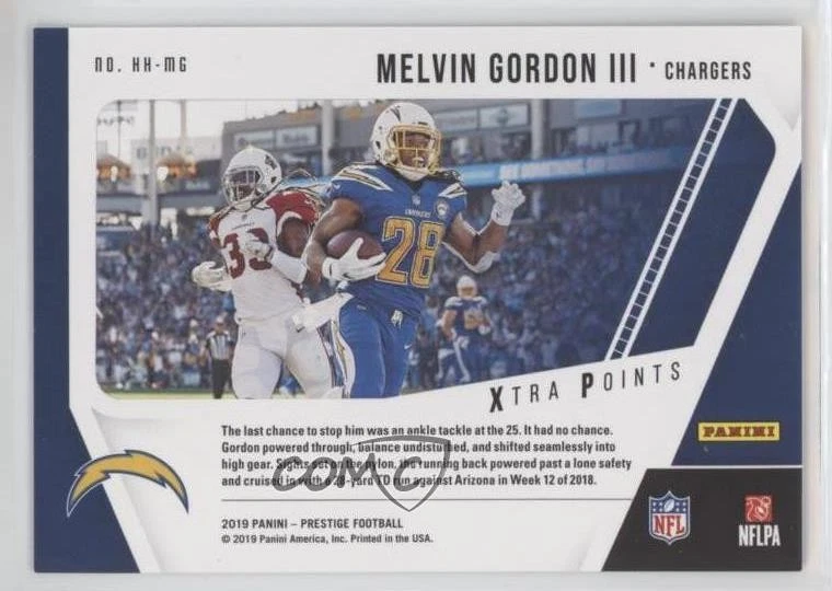 2019 Panini Prestige Highlight Reel Xtra Points Gold /50 Melvin Gordon III - Image 2 of 2