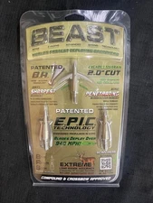 Beast Broadheads 2 Blade 125gr 2.0" 3 Pack BRAND NEW