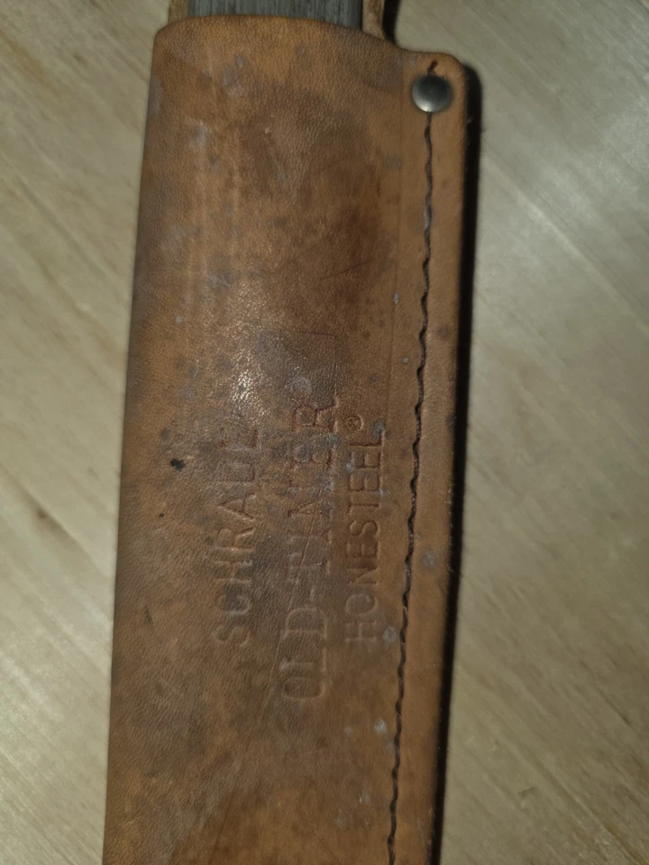 Afilador de cuchillos Schrade vintage con funda Old Timer Honesteel Foto 3 de 4