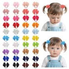 40 PCS Baby Hair Ties With Bows Elastic Ponytail Holders Mixed Color Pack