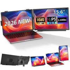 Laptop Screen Extender 15.6 Inch, FHD 1080P 15.6'' Dual Screen, black