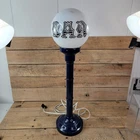 Vintage 60's Milk Glass Globe BAR Top Light Lamp Party Retro Classic