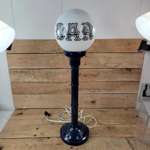 Vintage 60's Milk Glass Globe BAR Top Light Lamp Party Retro Classic