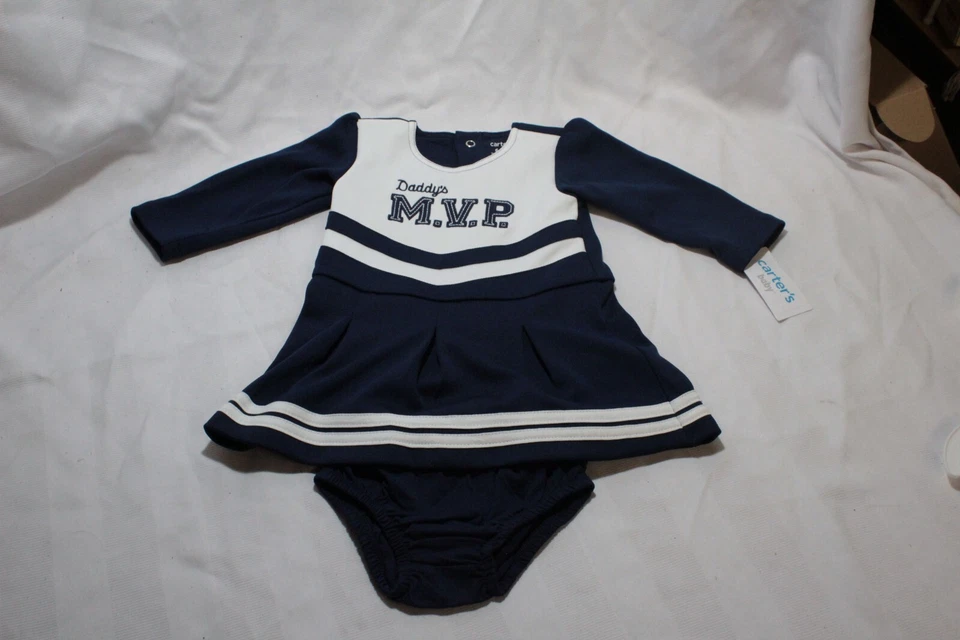 Carters 6-9 month Daddy's MVP cheerleading outfit costume 2 piece - Image 3 of 3