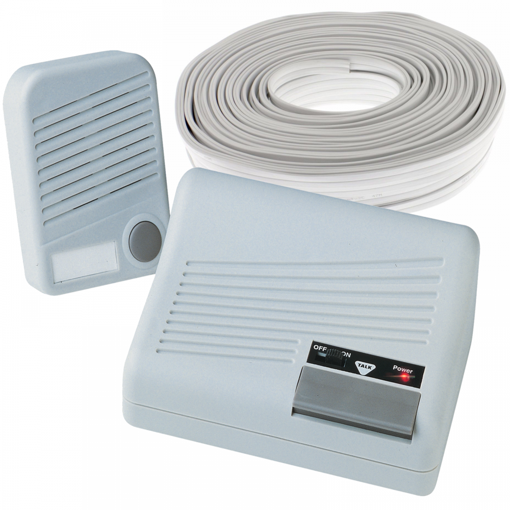 Eagle Door Bell Intercom with Chime Desk / Wall Speaker Inc 20m Cable & Fixings