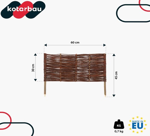 KOTARBAU® Beetbegrenzung Weidenzaun Beeteinfassung Beet Beetumrandung Rasenkante - Bild 20 von 33