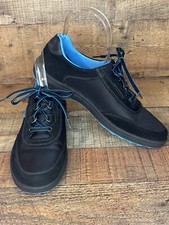 SAS Sporty Runners Women 7.5 Black Blue Low Top Lace Up Casual Shoes Made in USA