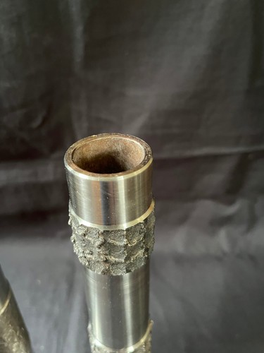 lot (2) vase sculptural brutaliste acier années 70 Allemagne vase acier fait main - Photo 5 sur 7